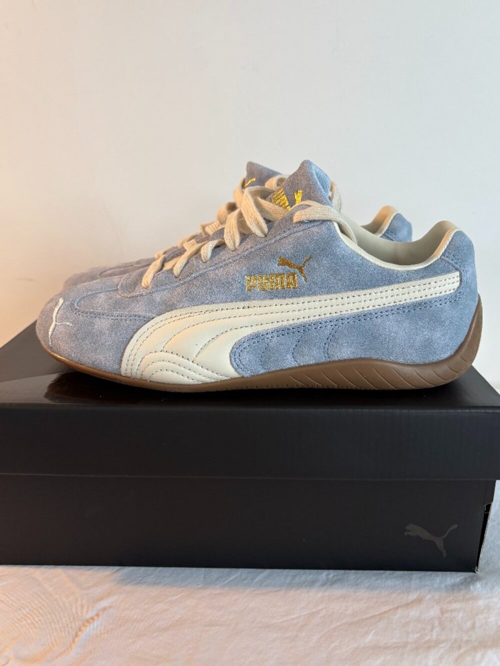 Puma Speedcat Faded Sneakers Blue Suede Gum Sole Women’s US 6 NEW